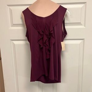Coldwater Creek Sleeveless Ruffle Front Casual Shirt Size L (14)